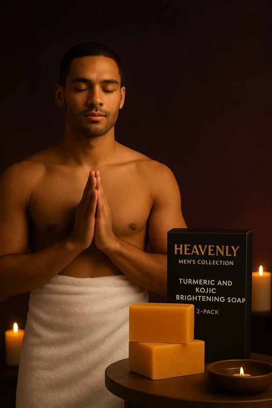 Men’s Collection- Turmeric & Kojic Brightening Soap (2-Pack) The Heaven’Ly Bonnets Shop