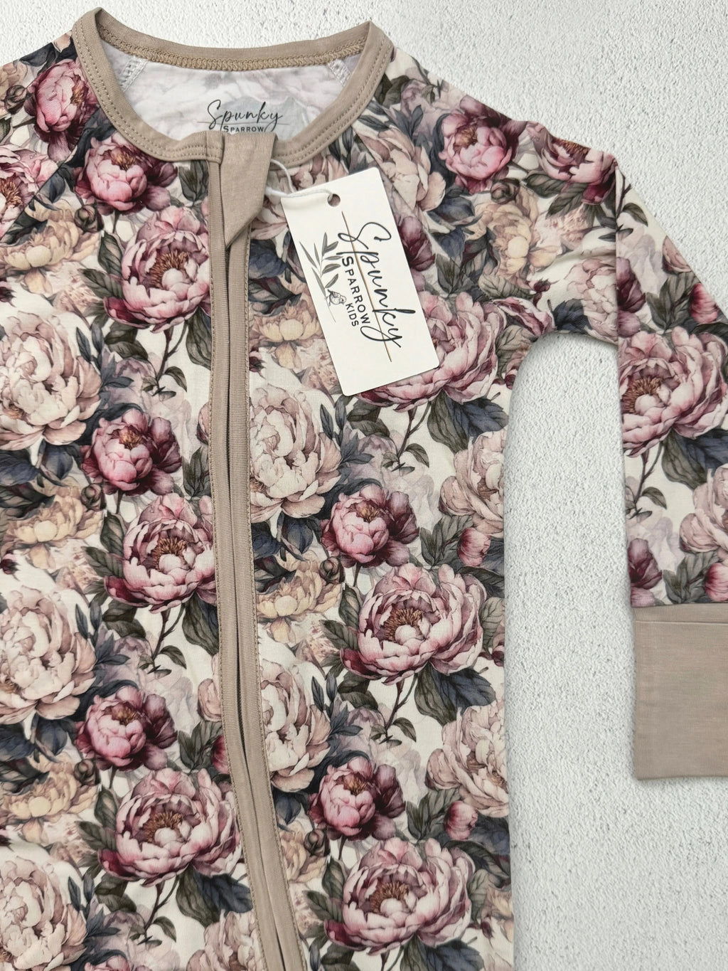 Perfect Peony Vintage Floral Bamboo Zippy Spunky Sparrow Kids