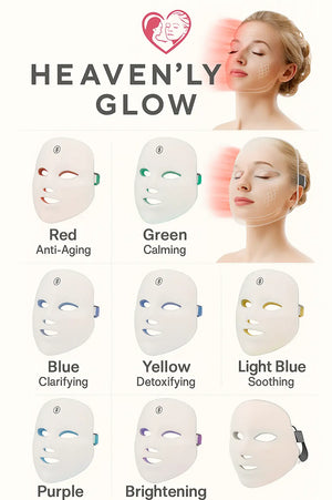Full-Face 7-Light LED Therapy Mask – Heavenly Edition The Heaven’Ly Bonnets Shop