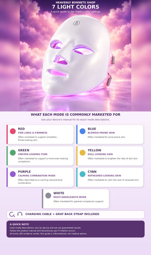 Full-Face 7-Light LED Therapy Mask – Heavenly Edition The Heaven’Ly Bonnets Shop