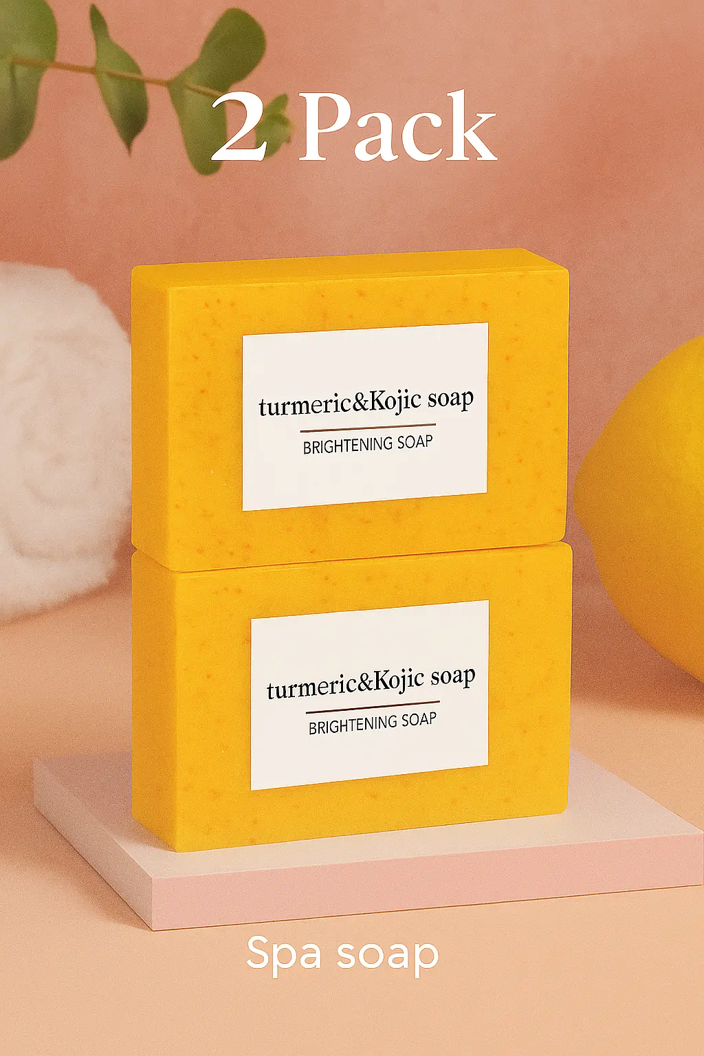 Glow Naturally with Our Turmeric & Kojic Brightening Soap 2Pck– Fade Dark Spots & Reveal Radiance! The Heaven’Ly Bonnets Shop