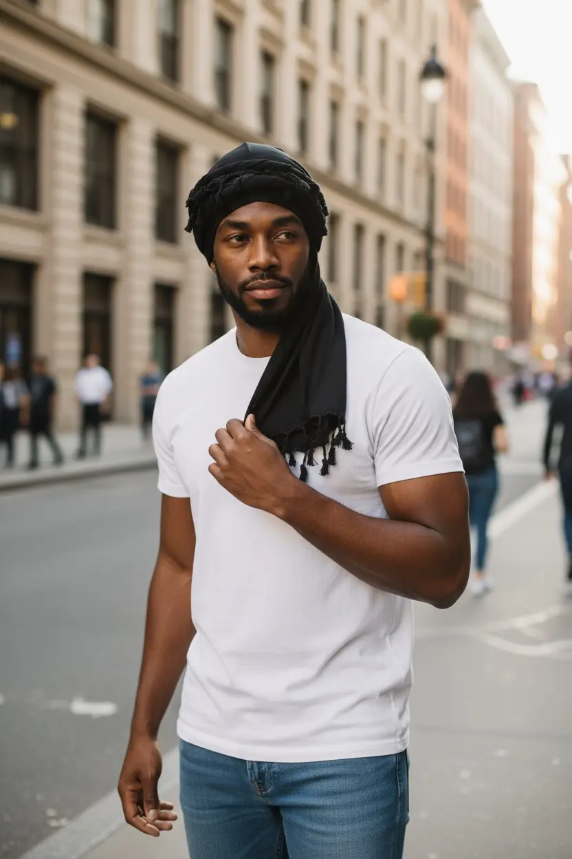 Men’s Pre-Tied Retro Satin Turban The Heaven’Ly Bonnets Shop