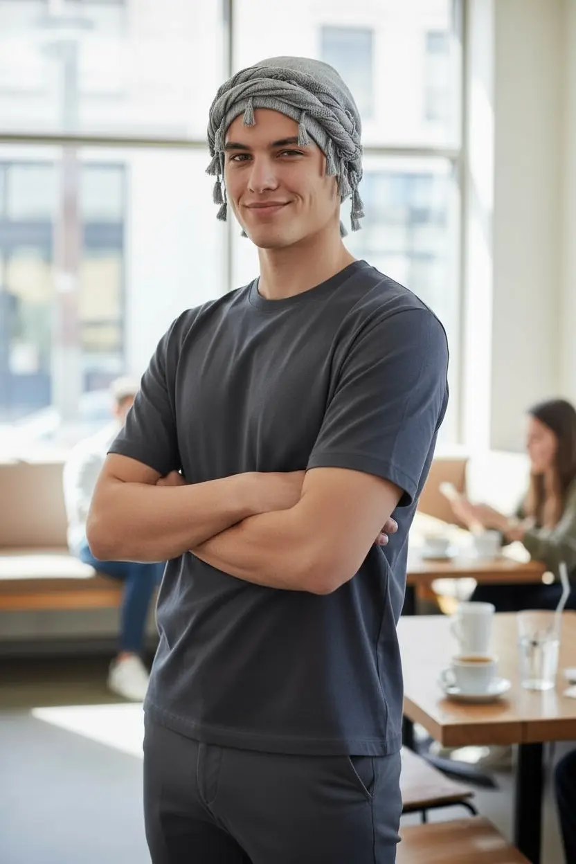 Men’s Pre-Tied Retro Satin Turban The Heaven’Ly Bonnets Shop