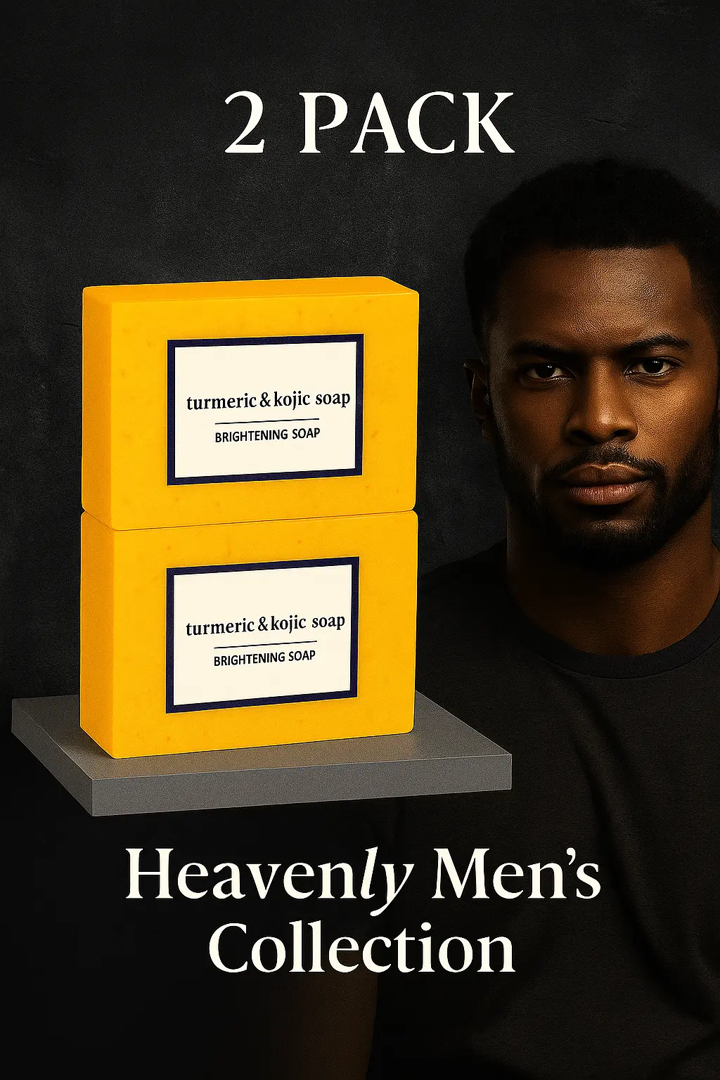 Men’s Collection- Turmeric & Kojic Brightening Soap (2-Pack) The Heaven’Ly Bonnets Shop