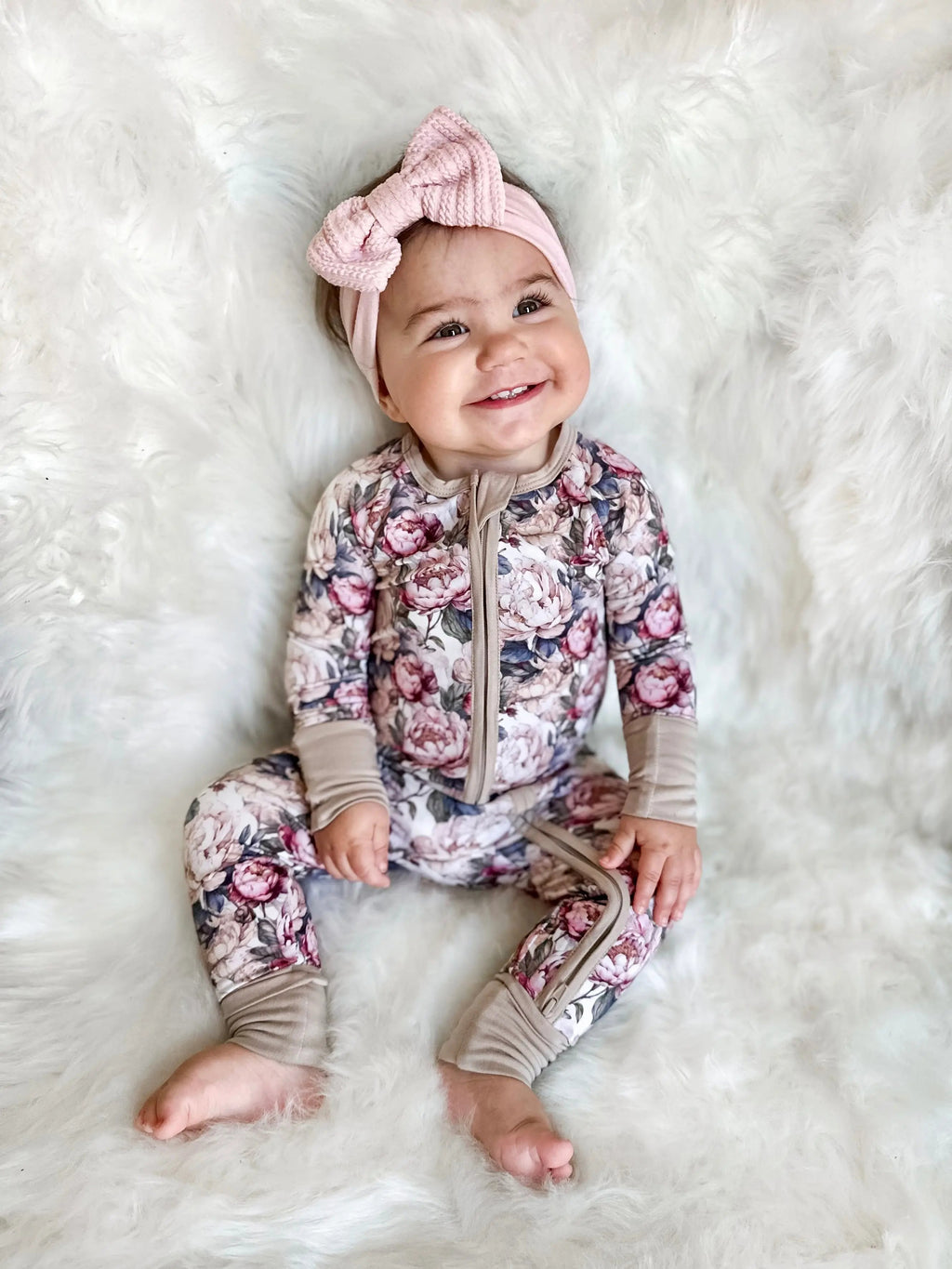 Perfect Peony Vintage Floral Bamboo Zippy Spunky Sparrow Kids