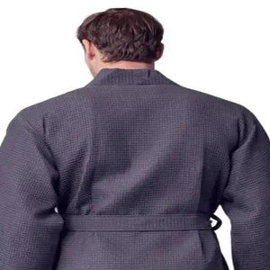 Waffle Kimono Spa Bathrobe for Men -  Absorbent, Lightweight Lotus Linen