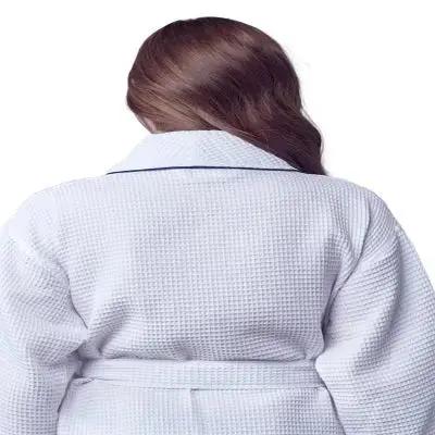 Knee-Length Waffle Kimono Robe for Women Lotus Linen