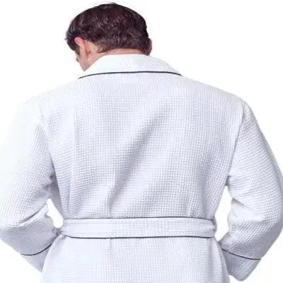 Premium Waffle Piping Robe for Men Lotus Linen