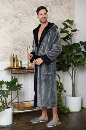 Men’s Robe with Hood – Ultra-Soft Plush Comfort for Everyday Use Lotus Linen