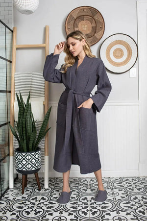 Waffle Robe Womens – Lightweight, Quick-Dry Spa Comfort Lotus Linen