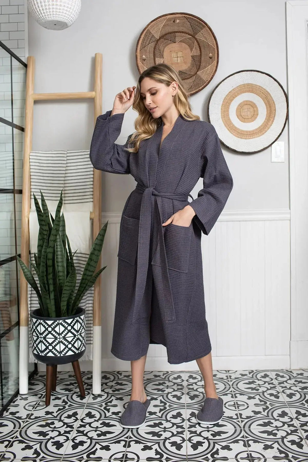 Waffle Robe Womens – Lightweight, Quick-Dry Spa Comfort Lotus Linen
