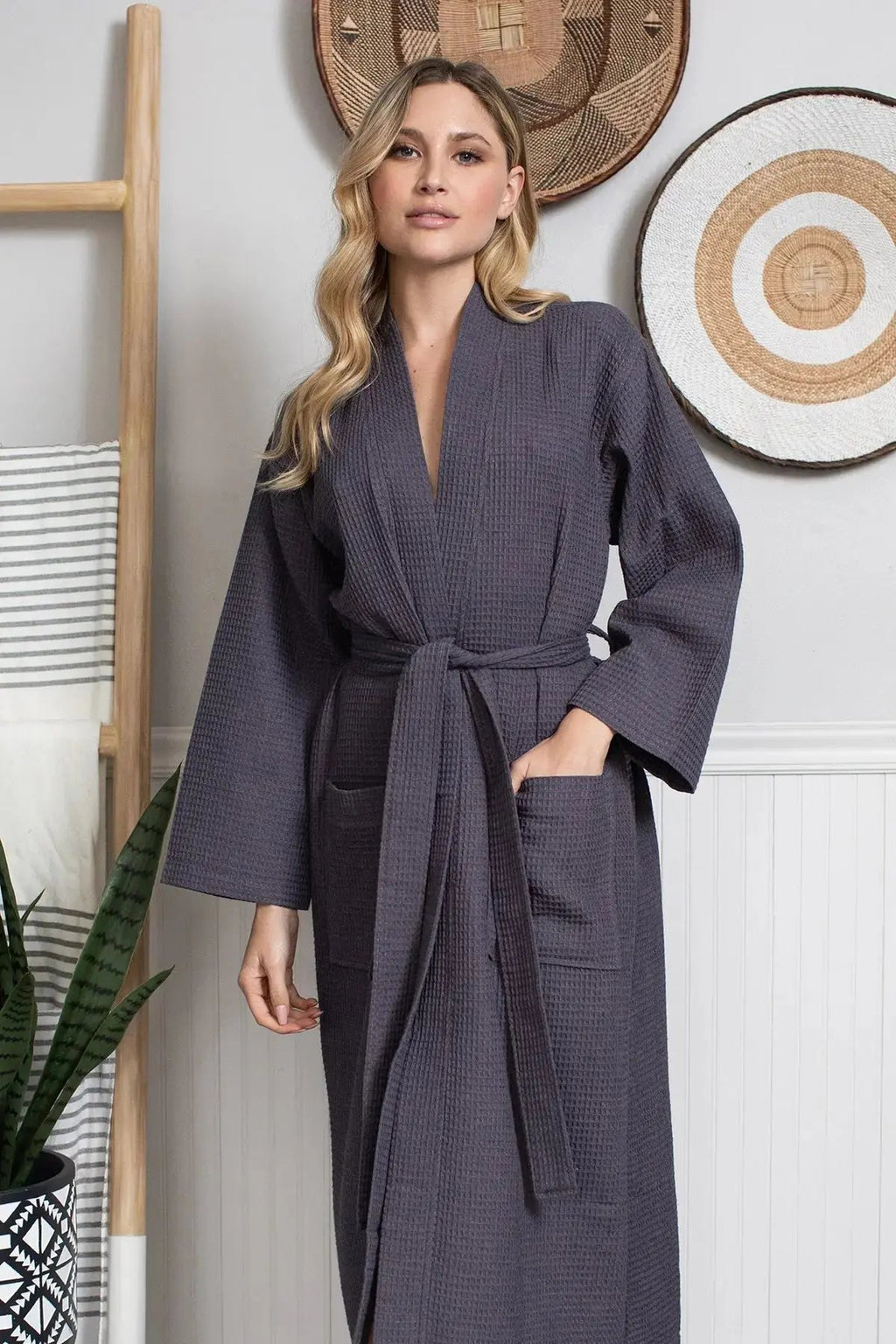 Waffle Robe Womens – Lightweight, Quick-Dry Spa Comfort Lotus Linen