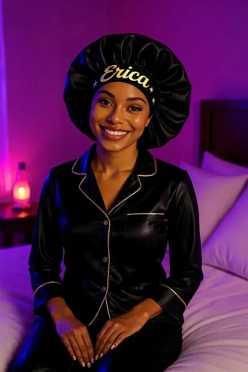 (The Heavenly Bonnets Collection) Luxury Satin Hair Bonnets for Women – Customize your beauty Sleep Cap by Heaven’ly Bonnets The Heaven’Ly Bonnets Shop