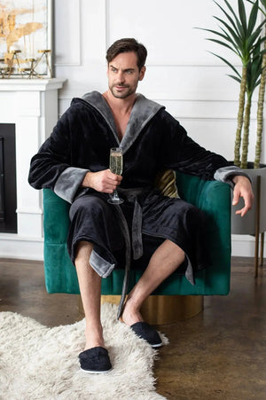 Men’s Robe with Hood – Ultra-Soft Plush Comfort for Everyday Use Lotus Linen