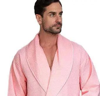 Premium Waffle Piping Robe for Men Lotus Linen