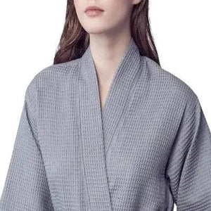 Knee-Length Waffle Kimono Robe for Women Lotus Linen