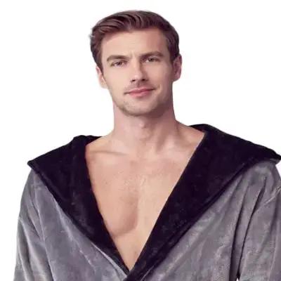 Men’s Robe with Hood – Ultra-Soft Plush Comfort for Everyday Use Lotus Linen