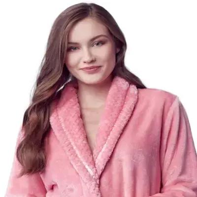 Women's Ultra Soft Plush Bathrobe Lotus Linen