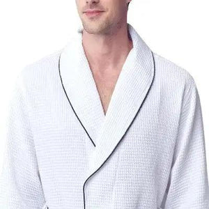 Premium Waffle Piping Robe for Men Lotus Linen