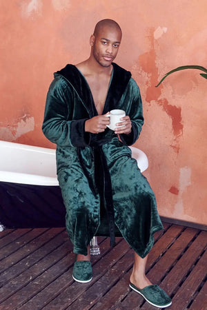 Men’s Robe with Hood – Ultra-Soft Plush Comfort for Everyday Use Lotus Linen