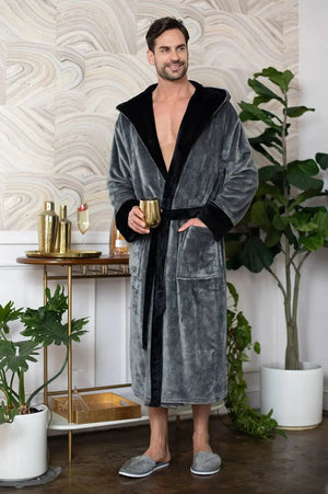 Men’s Robe with Hood – Ultra-Soft Plush Comfort for Everyday Use Lotus Linen