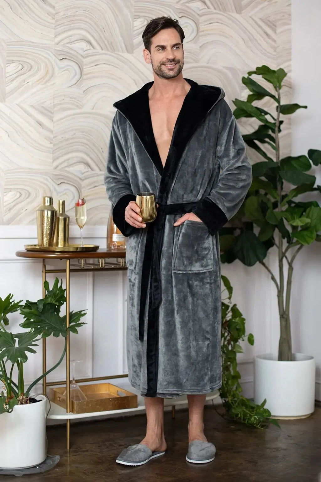 Men’s Robe with Hood – Ultra-Soft Plush Comfort for Everyday Use Lotus Linen