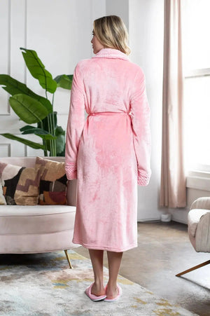 Women's Ultra Soft Plush Bathrobe Lotus Linen