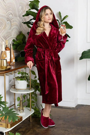Women’s Plush Hooded Robe - Spa-Worthy Comfort at Home Lotus Linen