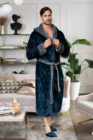 Men’s Robe with Hood – Ultra-Soft Plush Comfort for Everyday Use Lotus Linen