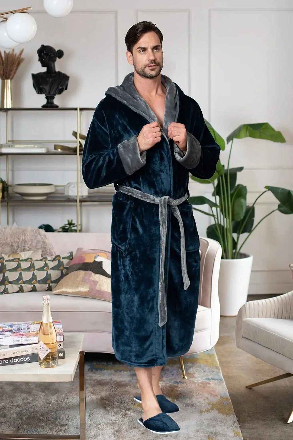Men’s Robe with Hood – Ultra-Soft Plush Comfort for Everyday Use Lotus Linen
