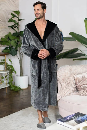 Men’s Robe with Hood – Ultra-Soft Plush Comfort for Everyday Use Lotus Linen