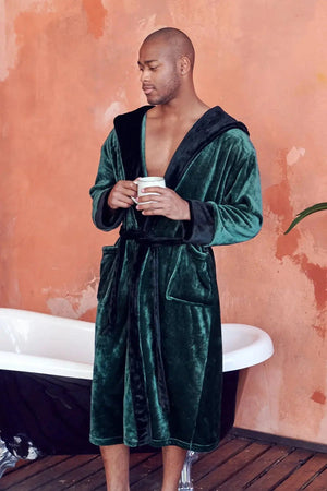 Men’s Robe with Hood – Ultra-Soft Plush Comfort for Everyday Use Lotus Linen