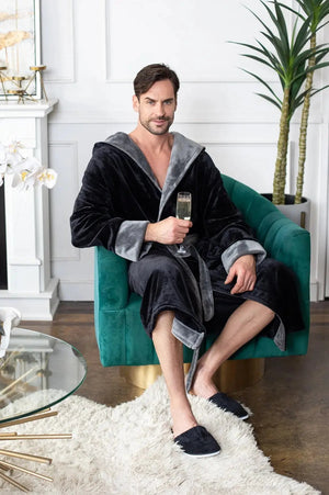 Men’s Robe with Hood – Ultra-Soft Plush Comfort for Everyday Use Lotus Linen
