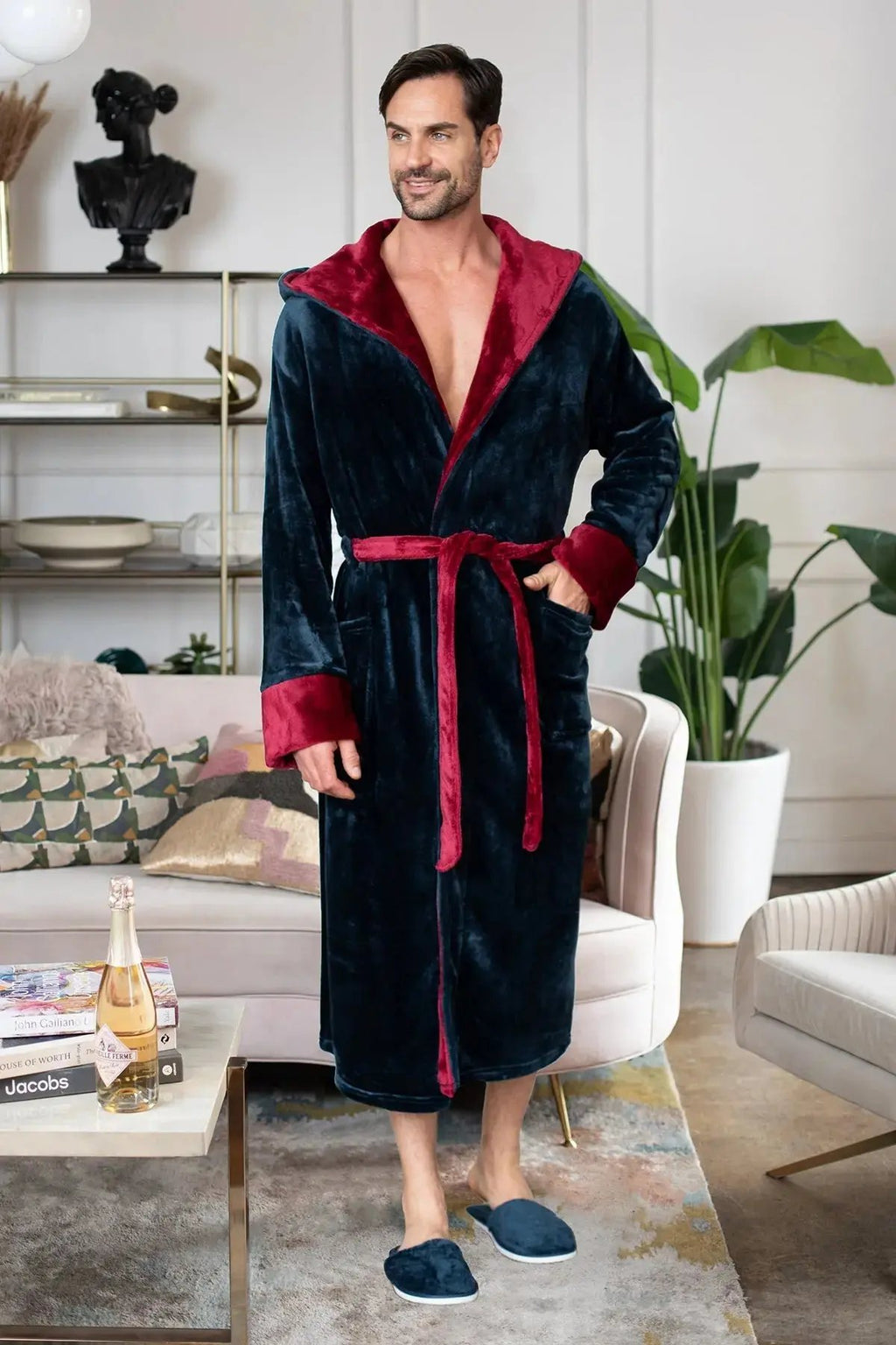 Men’s Robe with Hood – Ultra-Soft Plush Comfort for Everyday Use Lotus Linen