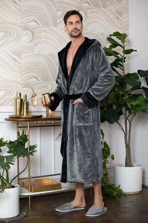 Men’s Robe with Hood – Ultra-Soft Plush Comfort for Everyday Use Lotus Linen