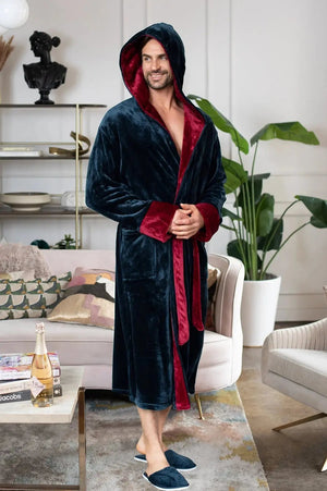 Men’s Robe with Hood – Ultra-Soft Plush Comfort for Everyday Use Lotus Linen