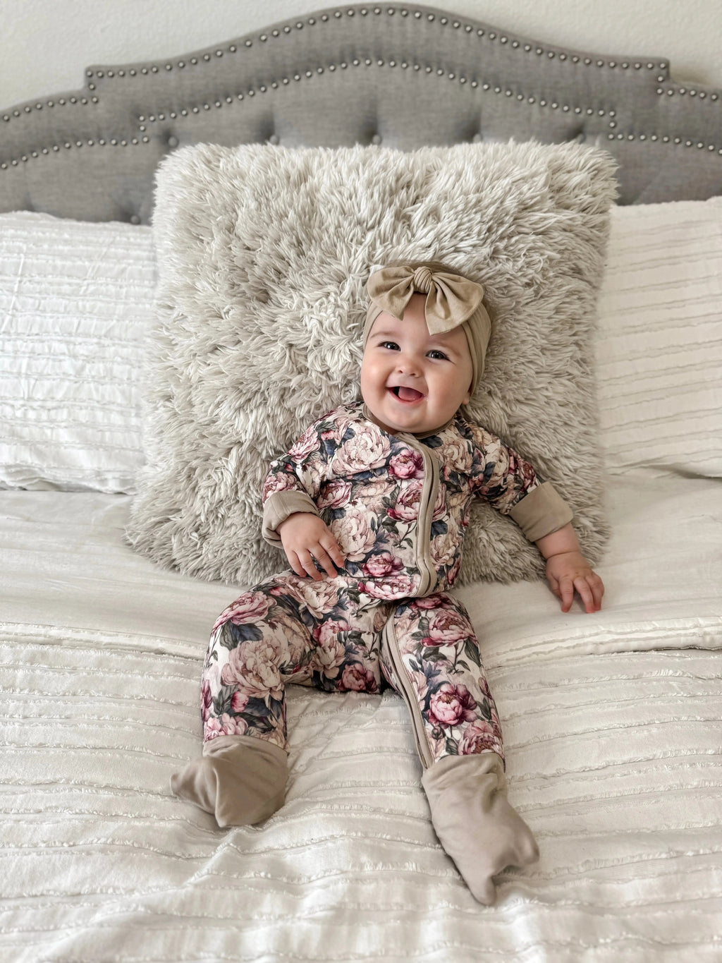 Perfect Peony Vintage Floral Bamboo Zippy Spunky Sparrow Kids