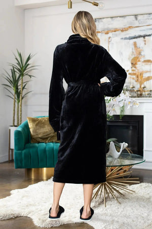 Women's Ultra Soft Plush Bathrobe Lotus Linen