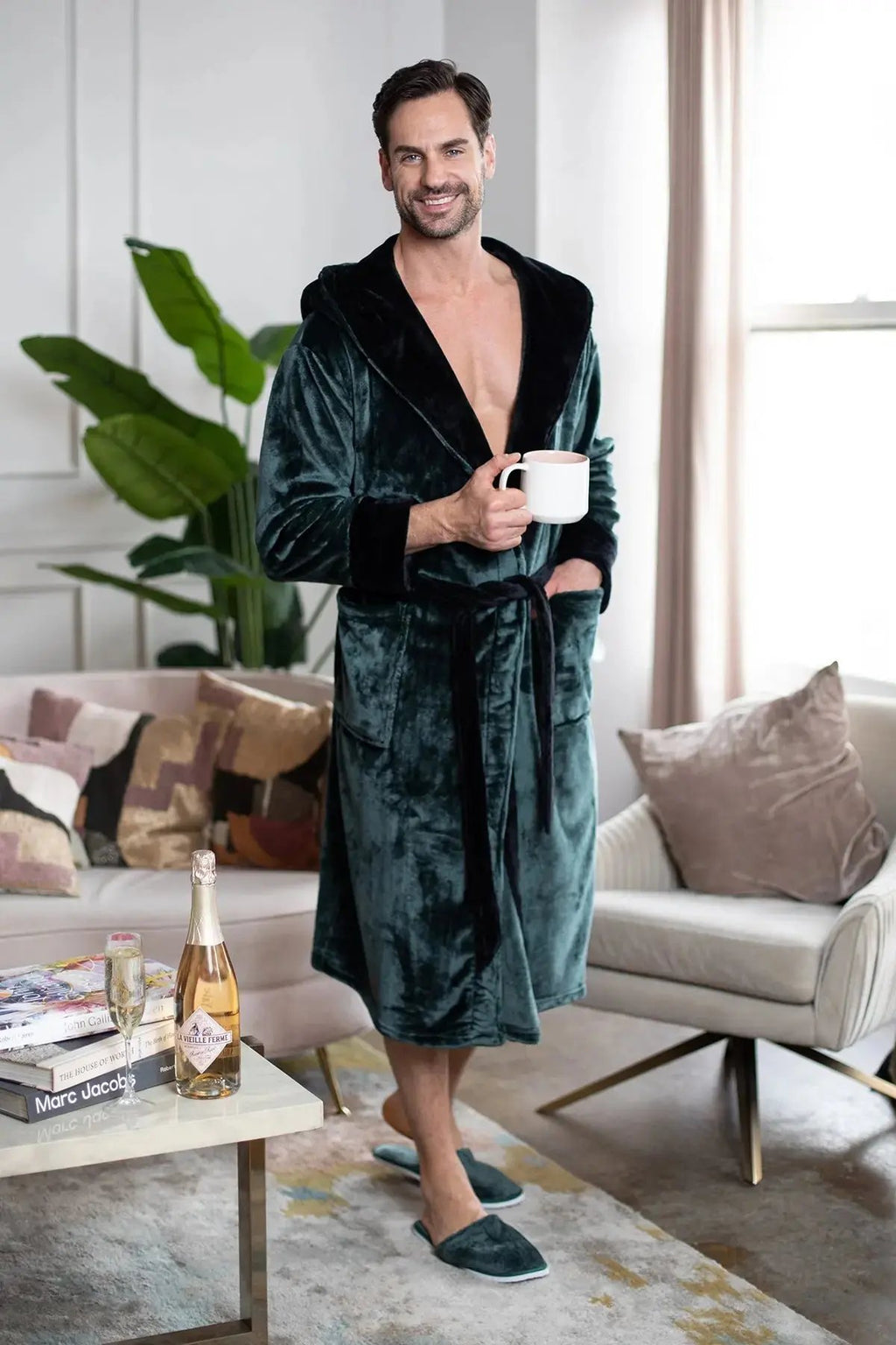 Men’s Robe with Hood – Ultra-Soft Plush Comfort for Everyday Use Lotus Linen