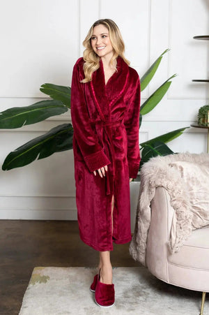 Women's Ultra Soft Plush Bathrobe Lotus Linen