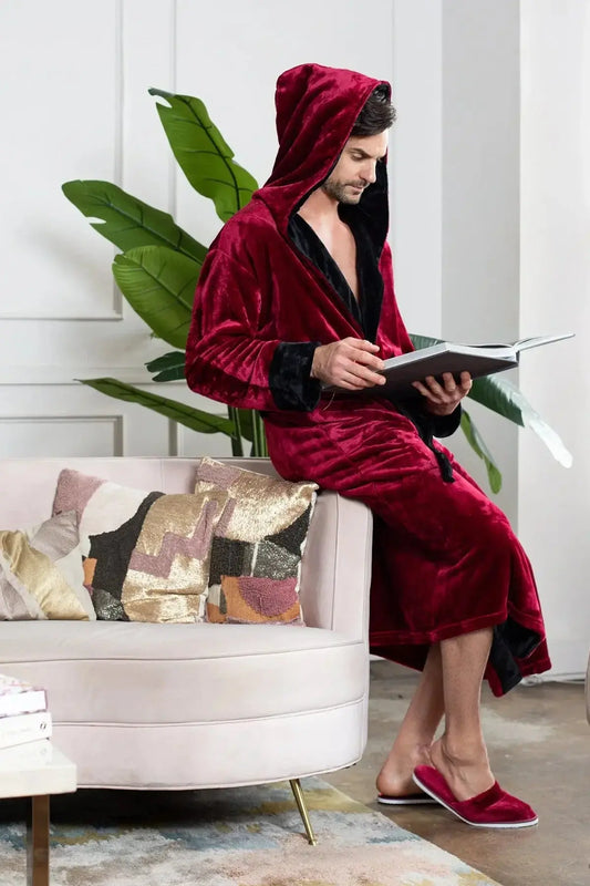 Men’s Robe with Hood – Ultra-Soft Plush Comfort for Everyday Use Lotus Linen