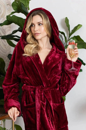 Women’s Plush Hooded Robe - Spa-Worthy Comfort at Home Lotus Linen