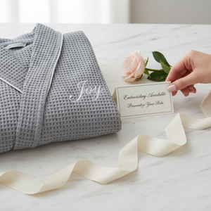 Women’s Waffle Piping Bathrobe – Lightweight Spa-Style Comfort Lotus Linen