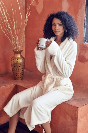 Women's Ultra Soft Plush Bathrobe Lotus Linen