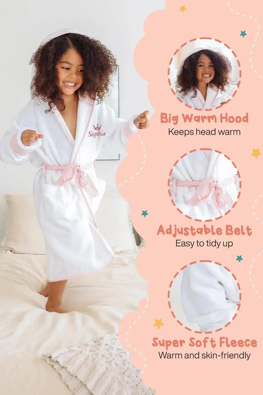 Kids Plush Robe – Ultra Soft, Safe & Cozy for Toddlers & Kids Lotus Linen