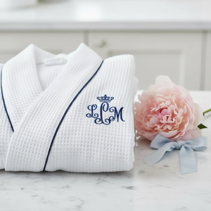 Knee-Length Waffle Kimono Robe for Women Lotus Linen