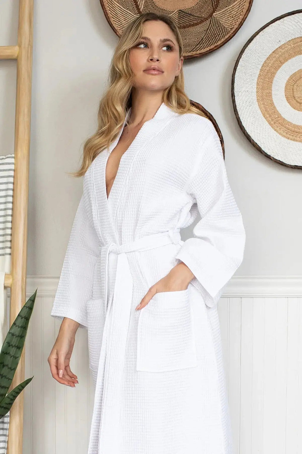 Waffle Robe Womens – Lightweight, Quick-Dry Spa Comfort Lotus Linen
