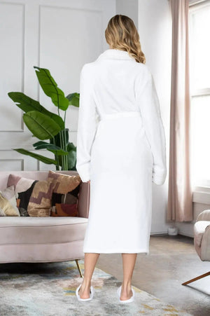 Women's Ultra Soft Plush Bathrobe Lotus Linen
