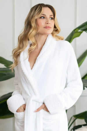 Women's Ultra Soft Plush Bathrobe Lotus Linen