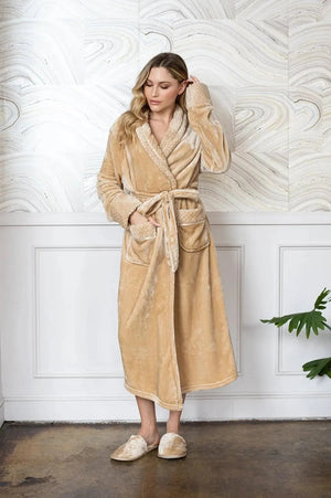 Women's Ultra Soft Plush Bathrobe Lotus Linen